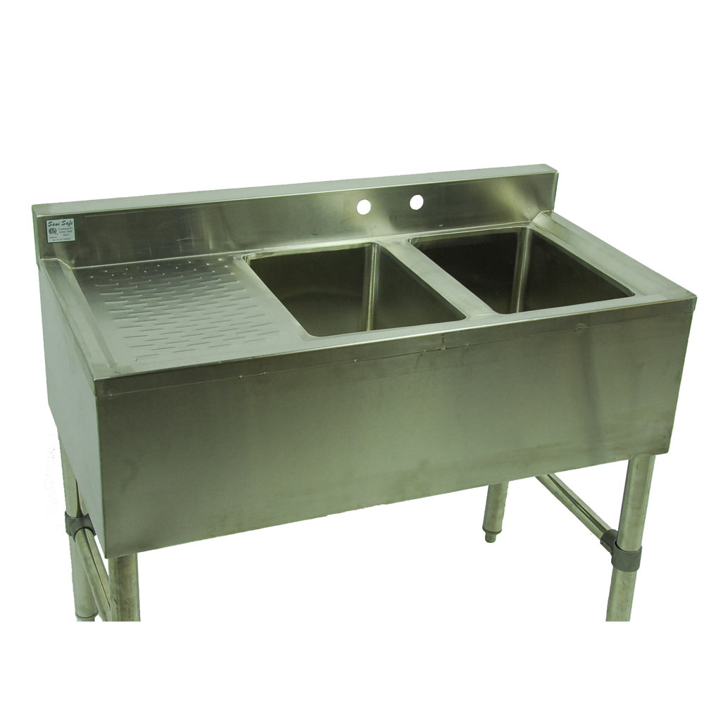 2 Compartment Bar Sink With 12 Drain Board On Left