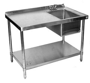 30 X60 Stainless Table With Sink On Right